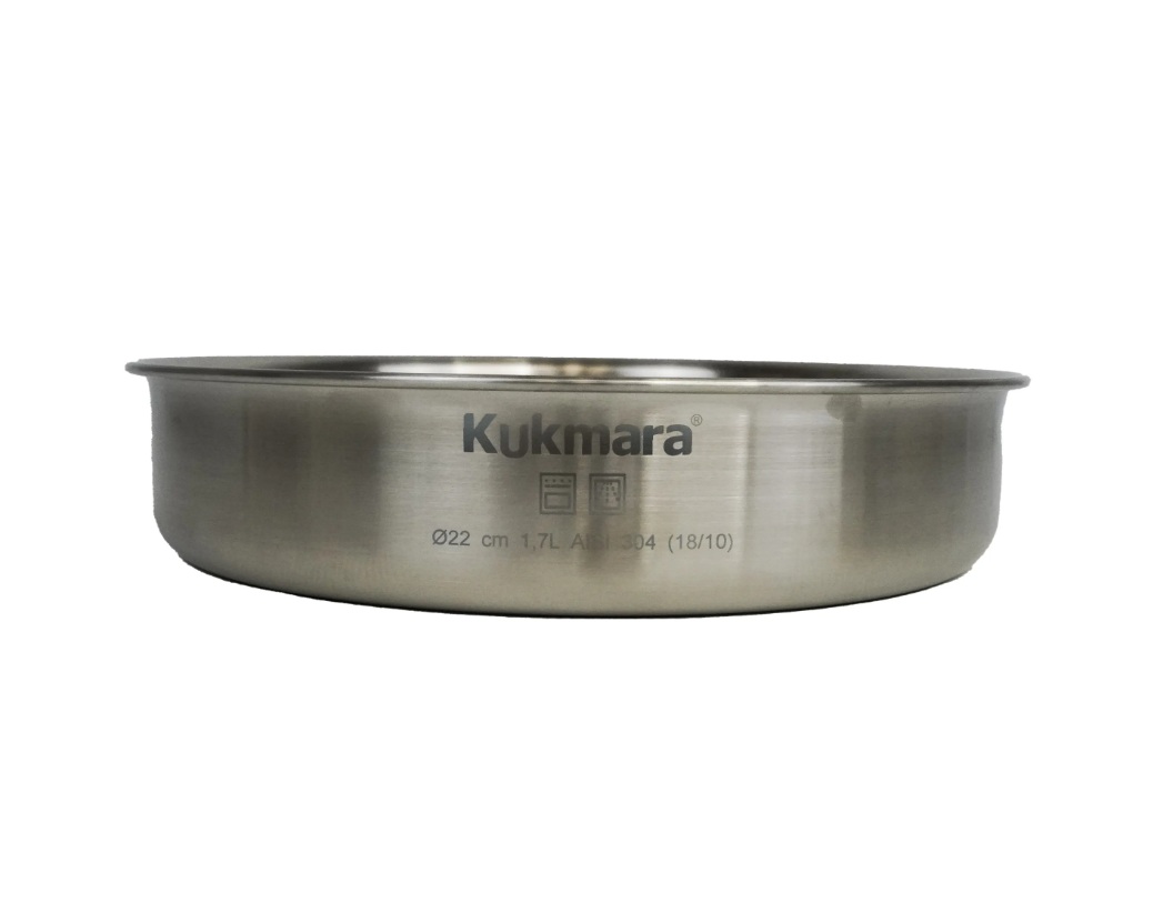 Форма для выпечки 1,7 л KUKMARA "Хорека"  нерж.сталь 0,5мм, d-22см