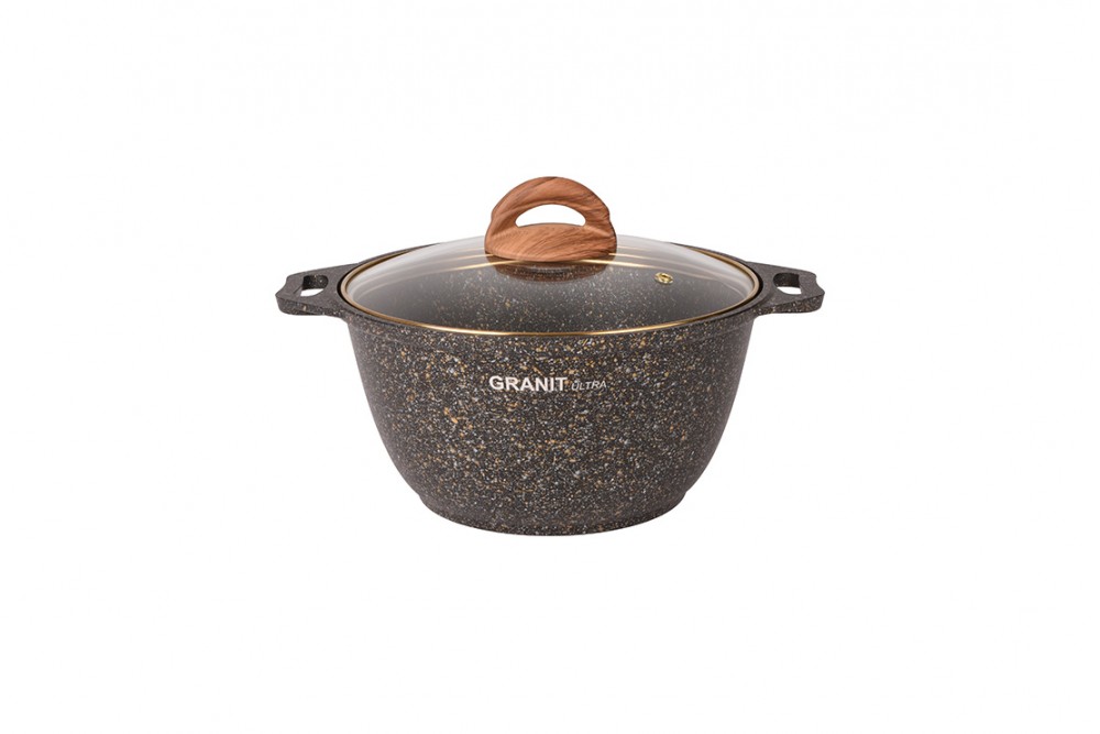 Кастрюля 4л Granit ultra АП черный/золотой, ручки лит KUKMARA Кастрюля 4л Granit ultra АП черный/золотой, ручки лит KUKMARA