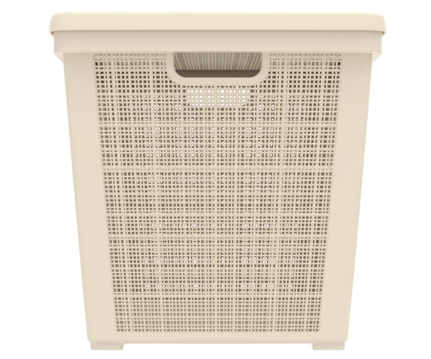 Корзина «Лён» 65л (568×400×391мм) (слоновая кость) с крышкой 