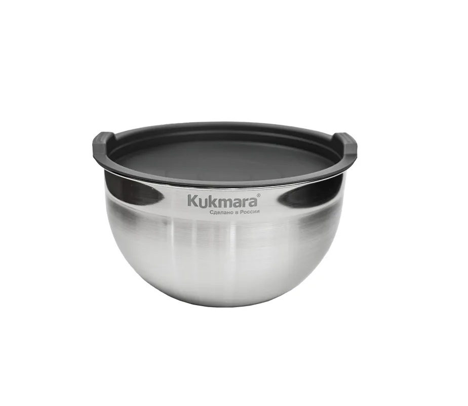 Миска 4,9л нерж. д.24см с пласт. крышкой Kukmara Миска 4,9л нерж. д.24см с пласт. крышкой Kukmara