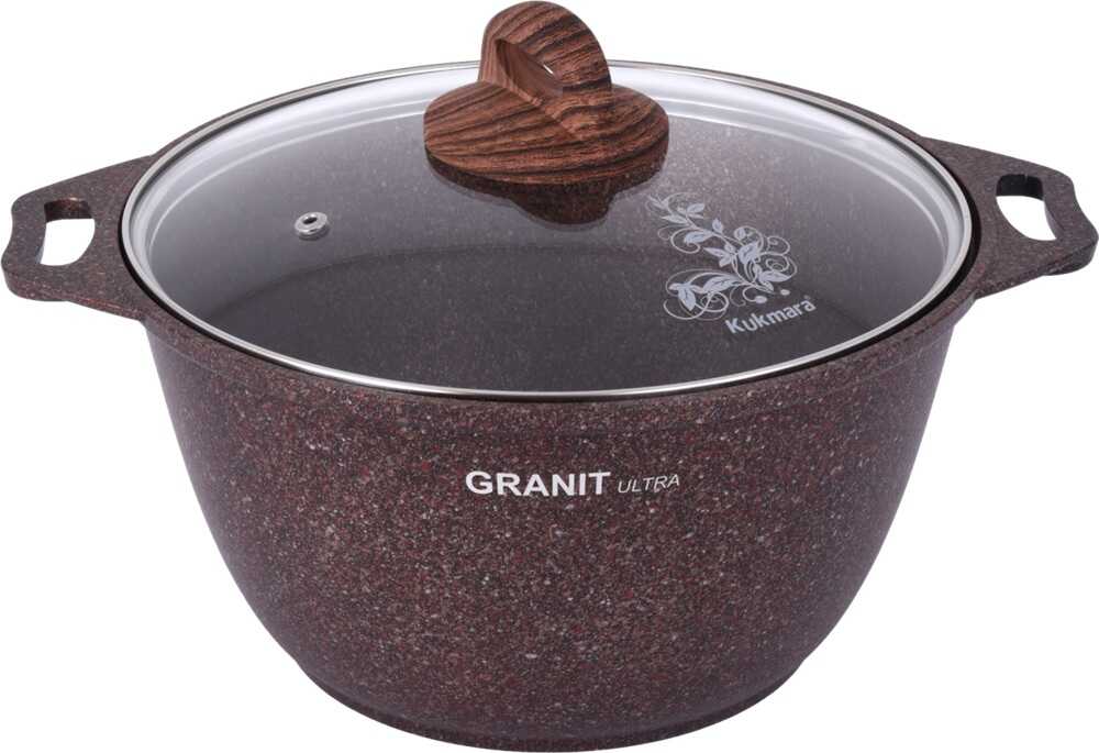 Кастрюля 3л Kukmara Granit Ultra red с крышкой кга32а